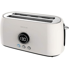 Cecotec ClassicToast 15000 Beige Экстра двойной цифровой тостер мощностью 1500 Вт для 4 ломтиков хлеба, 2 очень широких длинных слота, 3 функции, светодиодная