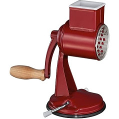 Барабанная терка Zassenhaus Classic, ручная кухонная терка, окрашенный металл, буковое дерево, нержавеющая сталь, основание на присоске, 2 барабана 