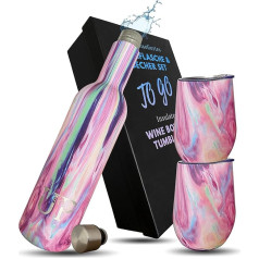 UP GREAT Набор из 3 фляг-термосов из нержавеющей стали с чашкой и крышкой I Подарок на день рождения Подарок на День святого Валентина для женщи