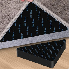 Yihomie Carpet Gripper, Carpet Pad Gripper for Hardwood Floors, Non-Slip Carpet Tape, Washable Tape for Carpets, Double Sided Reusable Undercarpet Tape, Keeps Corners Flat