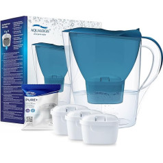 Фильтр для воды Aqualogis светло-серый, включая картридж - фильтр современного дизайна для уменьшения накипи, хлора и веществ, ухудшающих вкус (B