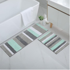 Homaxy Набор нескользящих ковриков для ванной из 2 частей, впитывающих коврики из микрофибры, мягкие коврики для ванной с высоким ворсом - 40 x 60 