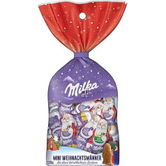 Milka Mini Santa Claus, 1 x 120 г, рождественский шоколад, одна упаковка, адвент-календарь, шоколад, микс из 3 сортов, сладости к Рождеству, изготовленные 