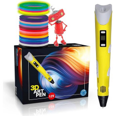 The Italian Home® 3D Pen Plus + PLA Filaments 20 цветов (4 флуоресцентных) + инструкция на итальянском и иллюстрированная инструкция в подарок, профессиональная