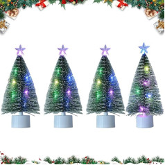 Пакет из 4 мини елки со светом 17 см стол мини елка красочные огни искусственные настольные елки со светом мини елка со светодиодными огнями 