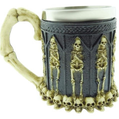 KIRALOVE Fearful Skull Mug - Stainless Steel - Mum - 3D - Man - Skull - Skeleton - Gift Idea - Viking - Resin - Brewery - Beer Mug - Bar - Coffee - Drinks - Halloween Horror