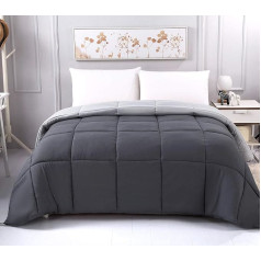 Всесезонное одеяло AYSW 200 x 200 см, антиаллергенное для аллергиков, 100% микрофибра, стандарт Oeko-Tex, легкое летнее одеяло, 180 GSM, двойное лицо, серый