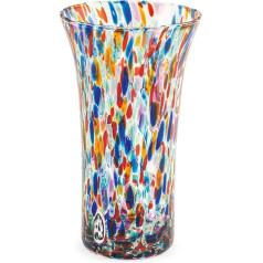 H&h Vaso Veneziano in vetro svasato decorato cm 21