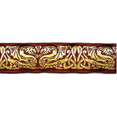 Лента плетеная 10 м Dragon Border шириной 35 мм цвет: бордо/золото от 1 A Haberdashery, 35025 - 2015 - BOGO