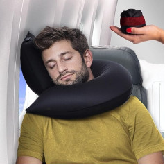 Подушка для путешествий CANDY CANE Первая в мире 100% модульная и компактная подушка для шеи для самолетов и автомобилей, мгновенно надувается, о