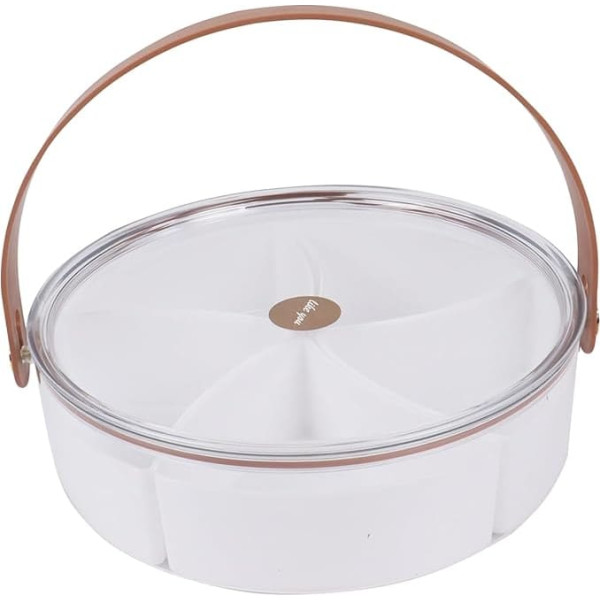 Gzsekken Разделенный лоток для сервировки с крышкой, с одной ручкой, съемные отделения Контейнер для фруктов овощей закусок с 5 отделениями Зак