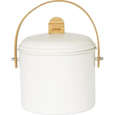 Pebbly NBA202 Seau à Compost d'Intérieur Kompost Bucket S, Metal, Bamboo, Charcoal, Cream