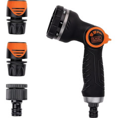 Садовый опрыскиватель BLACK+DECKER с муфтами для садового шланга - регулируемый поток воды - пластик - черный/оранжевый