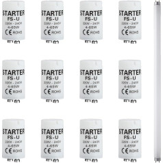Eiaigky Pack of 6 Neon Starter 4-65 W 220-240 V, Fluorescent Tube Starter, Replacement Starter for Neon Tubes and Lamps, Efficient Starter for Residential and Commercial Lighting (12)