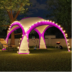 XXL Светодиодная беседка для мероприятий 4,5 x 4,5 м DomeShelter Garden Gazebo с солнечным модулем Павильон Дизайнерский садовый шатер Кемпинг Gazebo Party Tent с 