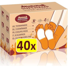 Supchamp Foot Warmers, 10 или 40 пар одноразовых грелок для пальцев ног, самоклеящиеся, активируемые воздухом тепловые подушечки для зимних мероприяти