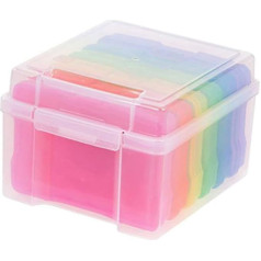 KICHOUSE Набор органайзеров для фотографий и поздравительных открыток прозрачный с отделениями для скрапбукинга и фотографий 6 штук Набор ярк