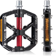 ACRUNU MTB педали велосипеда, велосипедные педали алюминий с StVZO нескользящий отражатель, велосипедные педали треккинг 3 герметичные подшипник