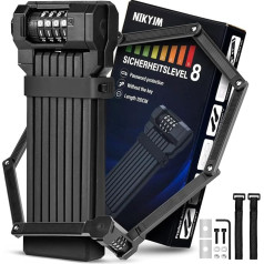 Складной замок [120 см] Велосипедный замок Складной велосипедный замок с цифровым кодом и 5 мм толщиной стержней для электрических велосипед