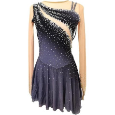 PONNYC фигурное катание платье для девочек высокая эластичная юбка катания блестящий кристалл зимний спортивный костюм для соревнований худ