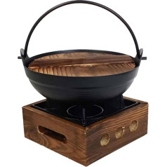 CHILDWEET Sukiyaki Посуда для приготовления пищи на открытом воздухе Shabu Shabu Hot Pot Shabu Stove Shabu Pot Serving Korean Pots Cooking Mandarin Pot Individual Hub Pot Cast Wood + Iron