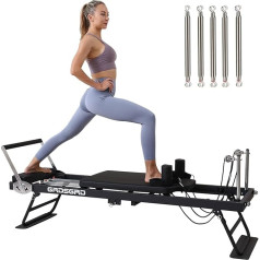 GRDSGRD Pilates Reformer Machine, складной тренажер для пилатеса с металлическими пружинами сопротивления для домашнего тренажерного зала и тренировки 