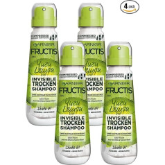 Garnier Невидимый сухой шампунь для плоских жирных волос с приданием объема, свежий цитрусовый аромат, лимон юзу, Fructis, 100 мл (упаковка из 4)