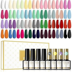 ROSALIND УФ лак для ногтей набор 40 шт 8 мл Shellac набор с блестящей матовой верхнее покрытие, базовое покрытие, праймер 36 цветов Shellac лак для ногтей 