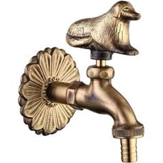 Ностальгическая тема собаки открытый сад излив кран антикварный