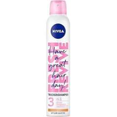 Nivea 3 в 1 Сухой шампунь для брюнетов и людей со средним цветом кожи, Fresh Revive, упаковка из 2 (2 x 200 мл)