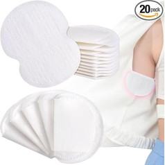 Mxxipp Achsel-Schweißabsorber-Pads für Damen und Herren, selbstklebend, weich, Achselschweiß-Patch, Einweg-Arm-Pads, Kleiderschutz, Blocker, Weiß, 20 Stück