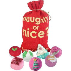 Bomb Cosmetics Naughty or Nice Handmade Hessian Bath Blaster Gift Pack