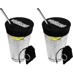 Nightcap 2 Pack Keyring with Drink Lid - Each Pocket has a Cup Holder - The Original Reusable Drink Prevention