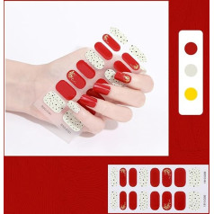 NVOQILIN 16 Stück halbgehärtete Gel-Nagellack-Streifen, selbstklebende Vollverpackung, Gel-Kunstaufkleber, wasserdichte Gel-Wrap-Aufkleber