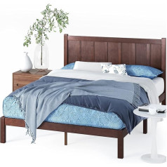 ‎Zinus ZINUS Adrian 31cm Wooden Bed Frame with Headboard | Solid Wood Slated Base | Wooden Slat Support | Easy Assembly | 100 x 200 cm | Rustic Style