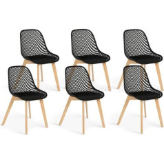 Idmarket - Комплект из 6 черных обеденных стульев - Mandy