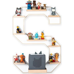 Boarti Детская полка Разные буквы в сером и белом цветах - для Toniebox и Tonies - для игры и коллекционирования