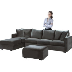 Sylc Бархатный чехол для дивана L Shape Sofa Cover угловой диван, чехол для дивана L Shape Stretch с подушкой сиденья и спинкой, универсальный диван бросок м