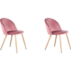 Hjhomeheart Комплект обеденных стульев 2/4/6 с бархатом для гостиной-спальни-кухни (розовый-2)