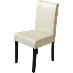 Mendler Стул для столовой Littau из искусственной кожи кремового цвета на темных ножках
