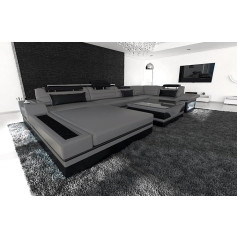 Sofa Dreams Диван Living Landscape Mezzo U-Shape Leather Sofa со светодиодной подсветкой, регулируемыми подголовниками, шезлонгом / Выбор цвета кожи / Ориентация От