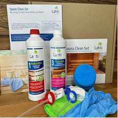 Lahti Sauna Clean Set - комплексное решение премиум-класса для чистки сауны | Эффективно для дерева и плитки сауны | Экологически безопасно и биоразл