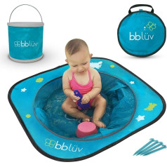bblüv Arenä Pop Up Beach Pool для малышей на пляже с легко чистящимся водонепроницаемым материалом, легко складывается для путешествий + складное ведр