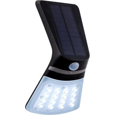 EGLO Lamozzo 1 LED Outdoor Wall Light, 2-Bulb Outdoor Light with Motion Sensor, Solar Wall Light Made of Plastic in Black, Transparent, Day & Night Sensor, Battery Lamp, Warm White, Neutral White,