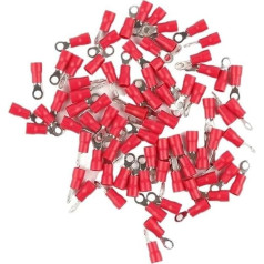 UJTVGCLX 1000Pcs Кольцо изолированные провода разъем электрический обжимной терминал RV3.5-4 5 6 10 кабель проводки разъем AWG 14-12 оборудования (красный,