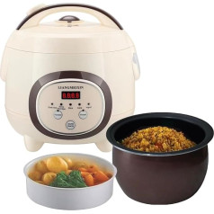LIANGMEIXIN Mini Rice Cooker 1L 0.5kg Rice Multifunction Automatic No Monitoring No Overflow Non-Stick Container Cleaning Installation Steamer Basket
