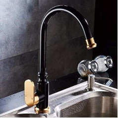 Кухонные смесители, краны, горячая и холодная вода, поворотная мойка, мойка в европейском стиле, черное золото, алюминиевая кабина
