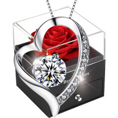 Sweetime Eternal Rose Бесконечные розы с цепочкой, ювелирные изделия из консервированных роз, настоящая коробка красных роз, подарок маме на День ма