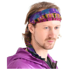 CHARM Tie Dye Headband Hippie Elastic Bandana - Bohemian Head Cover for Men & Women Psychedelic Flower Pattern 60's 70'S Retro Boho