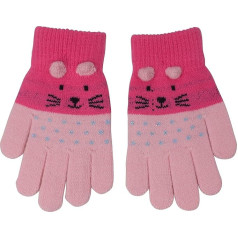 fashionchimp Handschuhe für Kinder, warm und flauschig mit Katzen-Motiv, Strickhandschuhe, Fingerlinge 1-3 Jahre